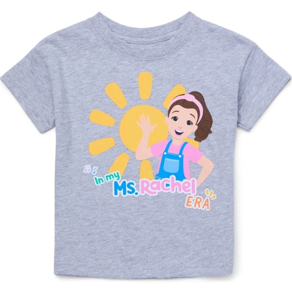 License Other - Ms. Rachel Unisex LT Gray Crewneck Short Sleeve T-Shirt Size 4T NEW